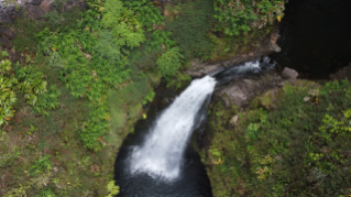 Secluded scenic waterfall