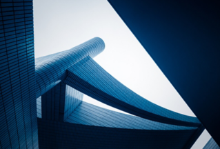 Blue abstract architecture